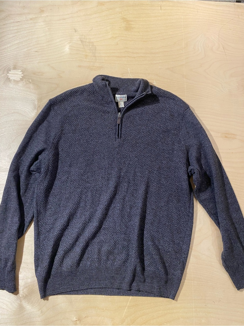 Dockers Men's Quarter-Zip Sweater in Charcoal Gray Large (SI)
